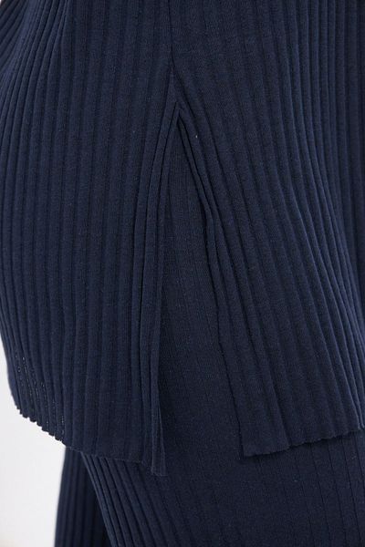 cankids Women's Navy Blue Women's Ribbed Report & Sweatpants, Casual Home Wear Pajamas Set