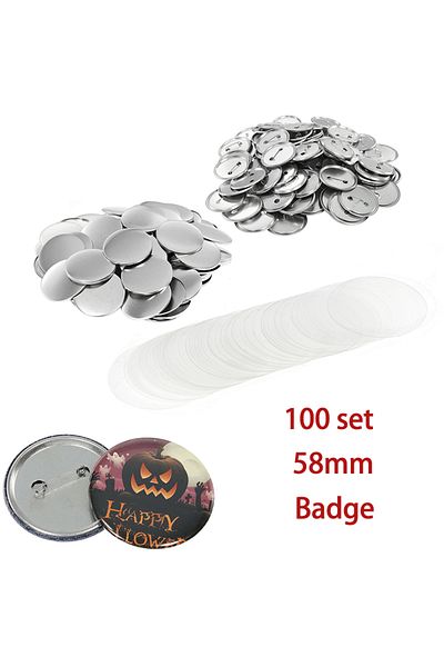 Choice 58mm 100set DIY Blank Pin Button Badge Material Whiteboard Fridge Magnets Mini Morror Making Part...