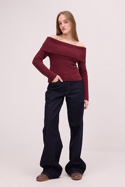 Addax Soft Textured Madonna Collar Knitwear Sweater K3383-B6