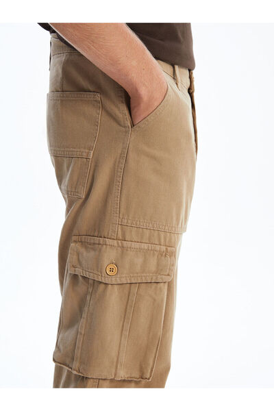 LC Waikiki Khaki Standard Fit Gabardine Men's Cargo Pants
