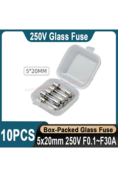 Choice8 F10A 10 قطع 10 قطع فيوز زجاجي سريع القطع 5*20 مم 250 فولت 0.1 أمبير 0...