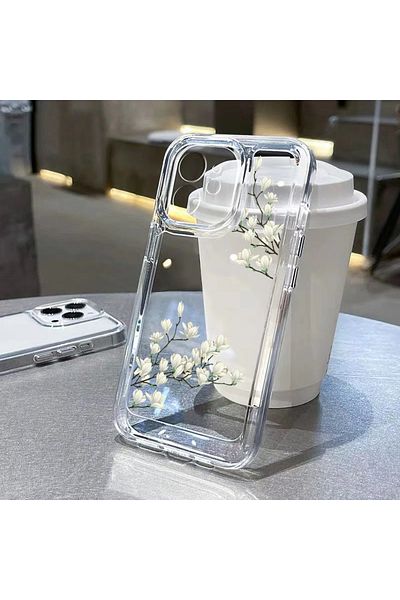 Choice جراب شفاف عالي الجودة لهاتف iPhone 12 KY-D0001، iPhone 15 14 13 12 11 XSM XR X 6 7 8 Plus، جراب Jasmine Cle
