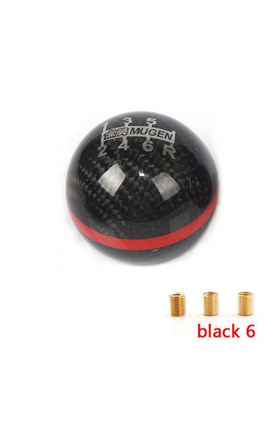 mrhello Black 6 Speed Jdm Style Black/red Line 5/6 Speed M12x1.5/m10x1.5/m10x1.25 Mugen Carbon Fiber Gear Sh