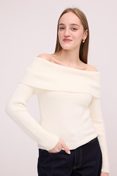 Addax Yumuşak Dokulu Madonna Yaka Triko Kazak K3383-b6