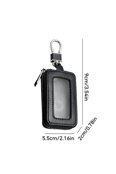 Choice Black Car Key Case Key Protector Smart Key Chain Coin Holder Metal Hook And Keyring Wallet Zipper Re