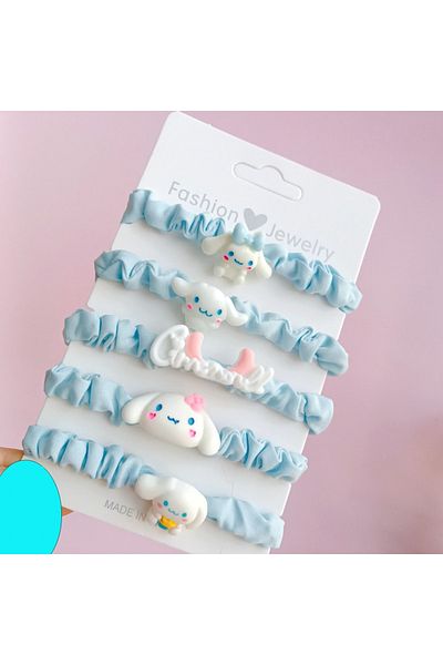 Choice 2 5pcs Sanrio Kawaii Cinnamoroll Hair Ring Set Cute My Melody Kuromi Sweet Phone Cord Head Rope Hig.