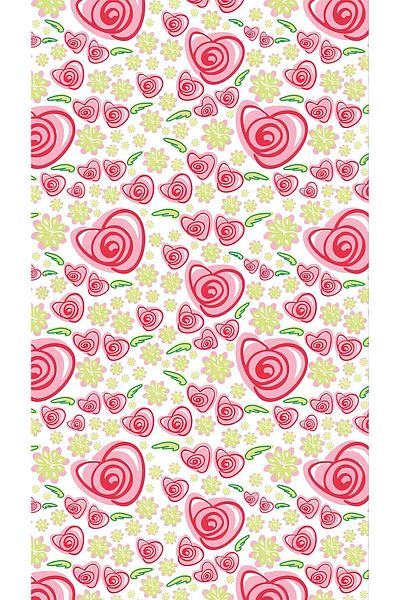 Rana İkra Art Heart and Flower Themed Gift Wrap Paper (10 Pieces) (32.9*50 cm)