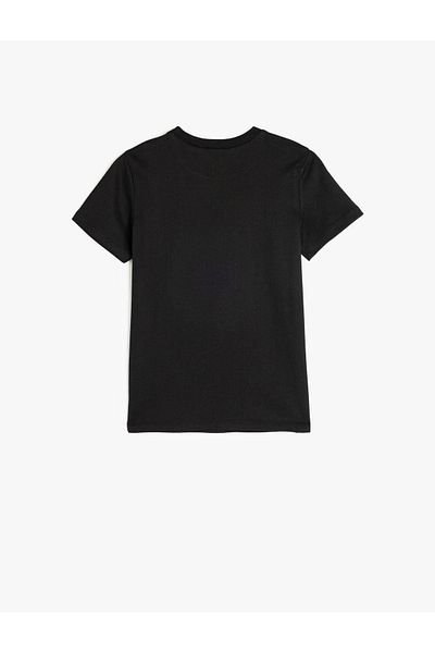 Koton Slogan Printed Short Sleeve Crew Neck Cotton T-Shirt