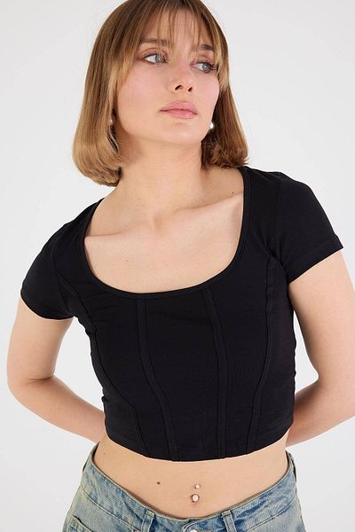 Addax Μπλούζα Crop Corset - B1529-i12