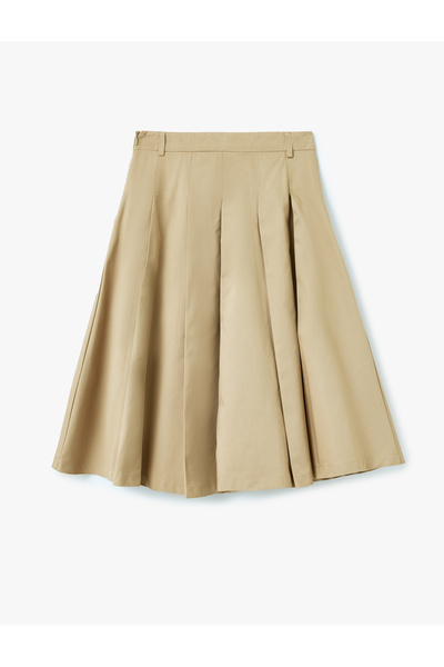 Koton Kalın Pileli A Kesim Cep Detaylı Uzun Etek