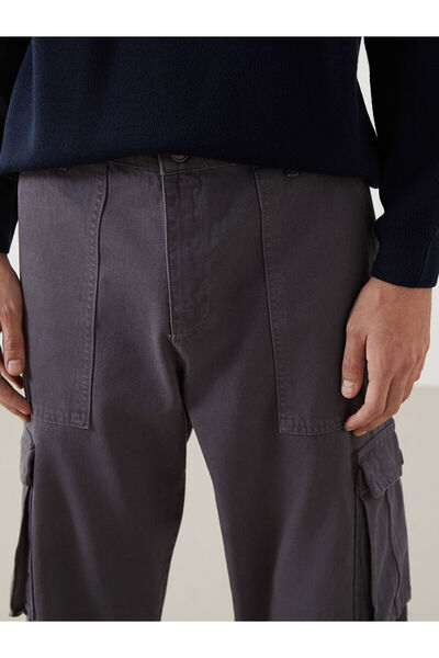 LC Waikiki Anthracite Comfortable Fit Gabardine Men's Cargo Pants