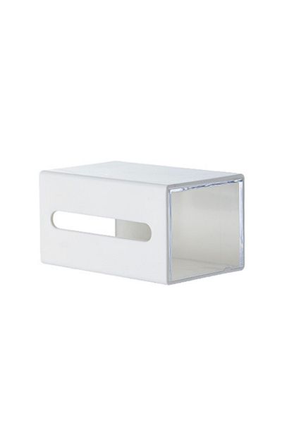 Choice White 1pc Punch Free Bidirectional Storage Box For Makeup Removal, Cotton Hair Clips, And Debris Ext