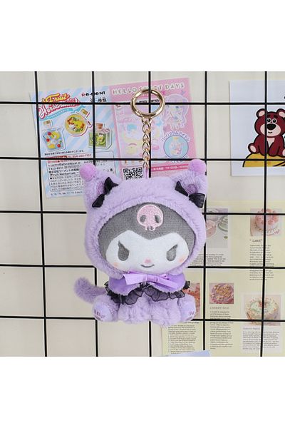 Choice Kuromi Sanrio Plush Keychain Hello Kitty Kawaii Kuromi Cartoon Key Chain Pendant Melody Cinnamoroll