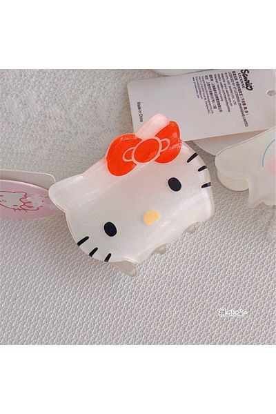 Choice Kitty Lovely Sanrio Hello Kitty Hair Clip Y2k Anime Cinnamoroll Kuromi Hair Clip Cartoon Girl Bun Ha