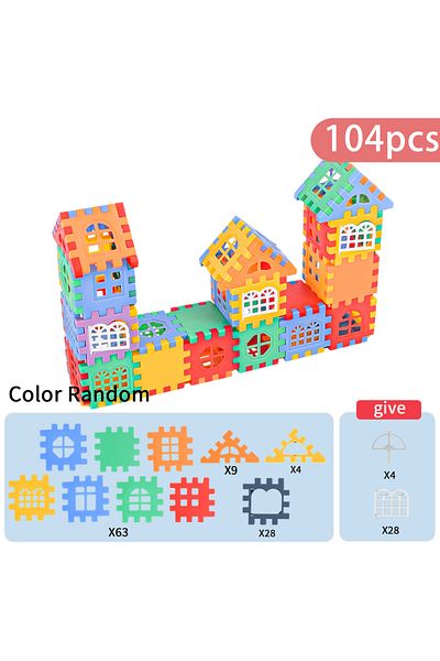Choice 104pcs Large Scale House Building Block Simulation Window Design, Kindergarten Construction, Creatio
