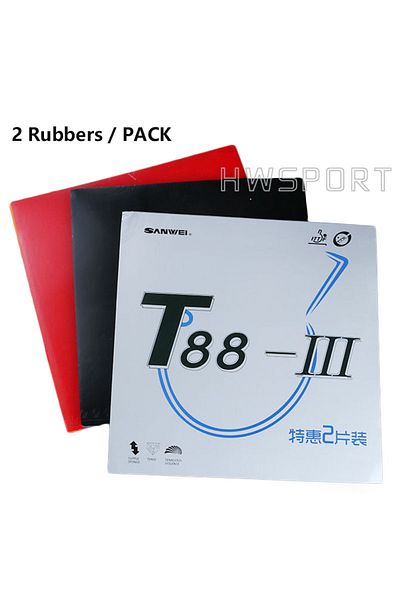 Choice Sanwei T88-3 Table Tennis Rubbers Double Kit Semi-sticky Elastic Quick Attack Ping Pong Rubber wi...