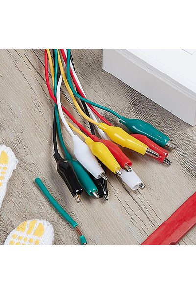 AOKIN 10pcs 50cm 35mm Alligator Clips Double-ended Clips Crocodile Cable Alligator Jumper Wire Test Lea...