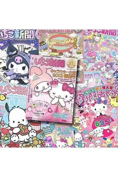 Choice Random 20pcs Normal Kawaii Sanrio Anime Cartoon Poster Cinnamoroll Hello Kitty Kuromi Cute Bill Mont
