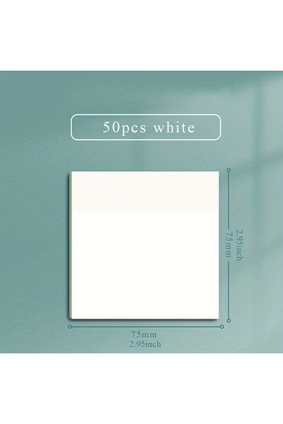 Choice 75x75mm 50 Sheets Transparent Sticky Note Pads Waterproof Self-adhesive Memo Notepad School Office S