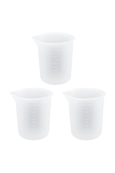 Choice 100ml 3pcs Mixing Resin Tool Kit Reusable Silicone Popsicle Scaled Silicone Cups Sticks For Making D