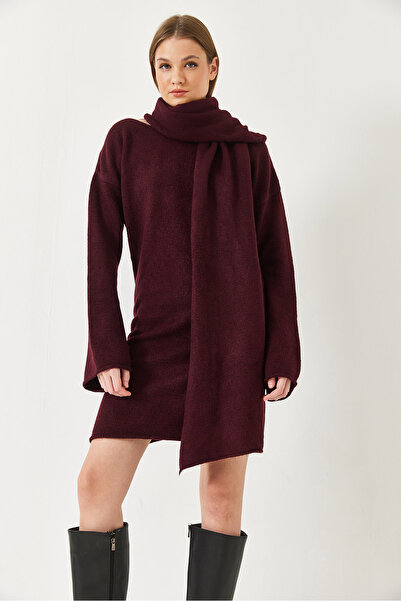 Bianco Lucci Kadın Kayık Yaka Kuşaklı Mini Elbise TE241056 60261362