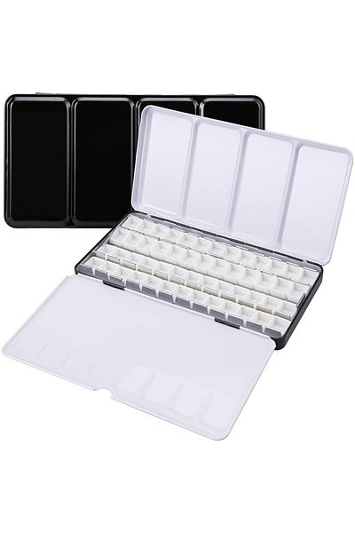 Choice Large Set Empty Metal Watercolor Tin Palette Box With 14/26/52pcs Detachable Empty Watercolor Half P
