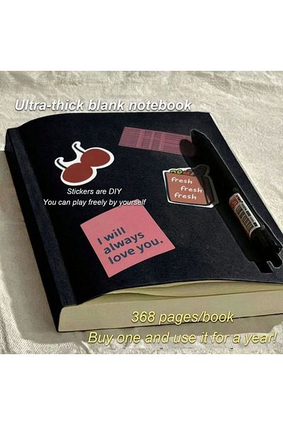 Choice A5 Black Ultra-thick Notebook Students Practical Draft Book Notepad Large Capacity Soft Copy Book Di