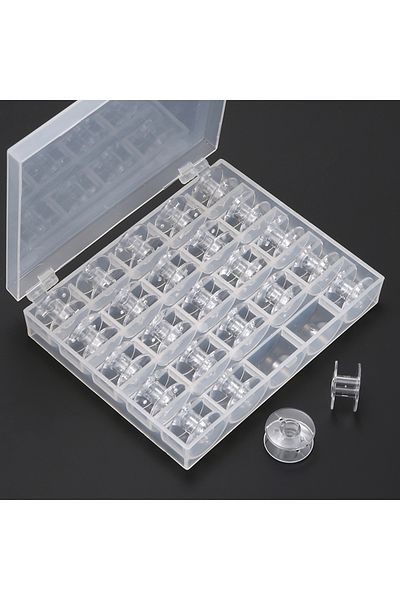Choice 25pcs Transparent 25pcs Home Sewing Machine Bottom Thread Bobbin Set Sewing Accessories Clear Plasti