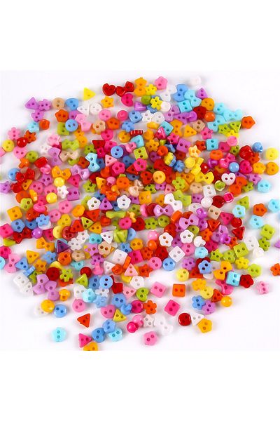Choice 100pcsDouble hole 6mm small button, 15colors, miniature mini button, very suitable for doll cloth...