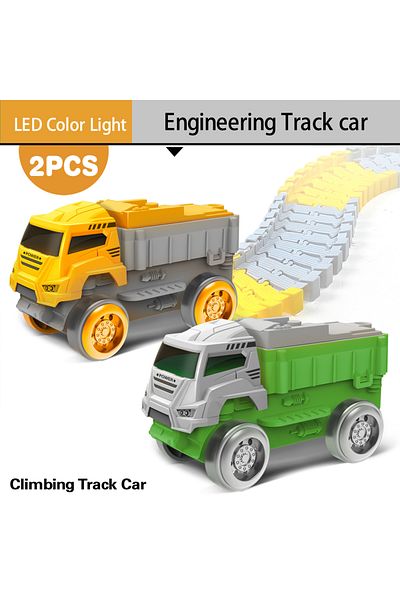 Choice Gc-car-2pcs Magical Flexible Track Car Toys For Glow Race Track Electronic Car Toy Kid Railway Machi