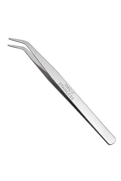 Choice Twe-7 Stainless Steel Silver Tweezers With Curved Serrated Tip Multipurpose Tweezers For Diy Craft S
