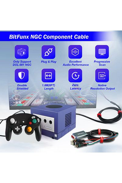 Choice Bitfunx Component Video 5RCA YPbPr Cable for Nintendo GameCube NGC Digital AV Output High Quality...