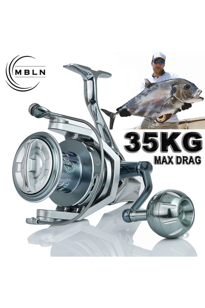 Choice بكرة صيد كبيرة من سلسلة 12000 من ماركة MBLN، تحمل أقصى 35 كجم/77 رطل، معدن كامل بنسبة 90%، ... مقاوم للماء بنسبة 100%