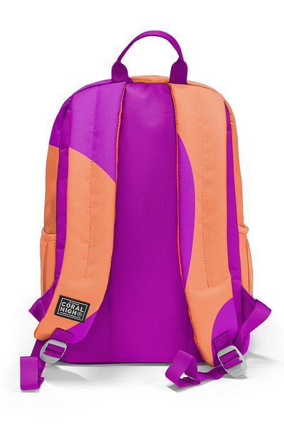 Coral High Rucsac de școală cu model portocaliu roz închis 23684