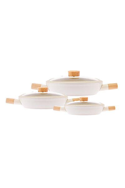 Emsan 6 Piece Cream Swiss Crystal Pan Set