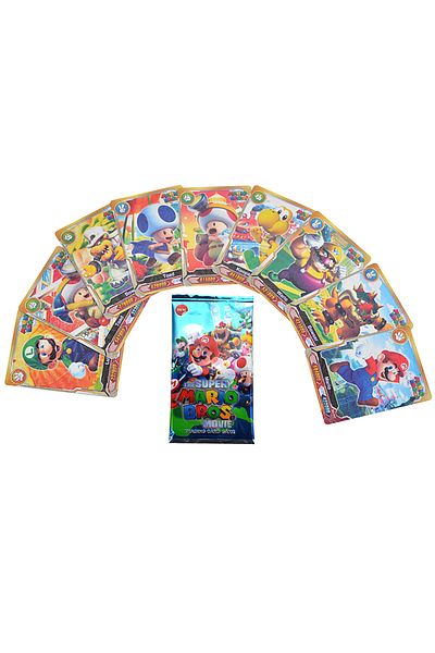 BANDAI 24bag(216PCS) Super Mario Bros Luigi Toad Dk Princess Peach Bowser Wario Game Battle Trading Cards T