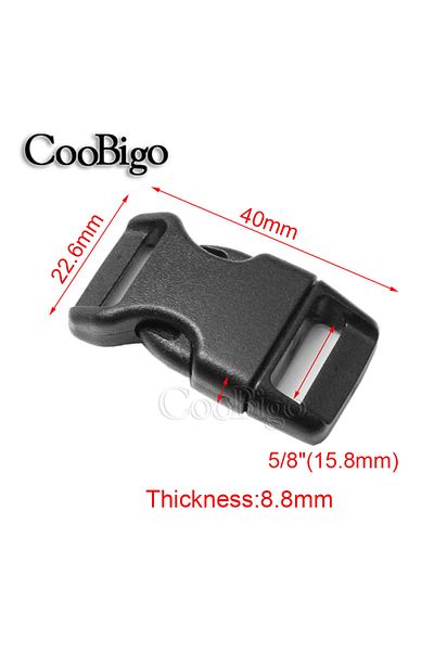 Choice 15mm Webbing 10pcs Piastic Side Release Buckle Curved 550 Paracord Bracelet Dog Collar Luggage Backp