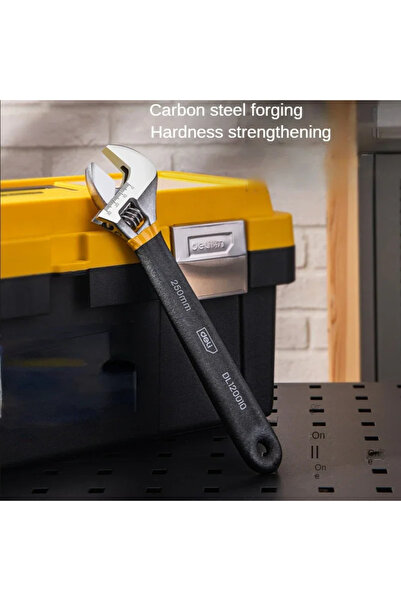 Deli 6/8/10/12 Inch Universal Spanners Black Rubber Non-slip Handle Adjustable Wrench Multifunction Au...