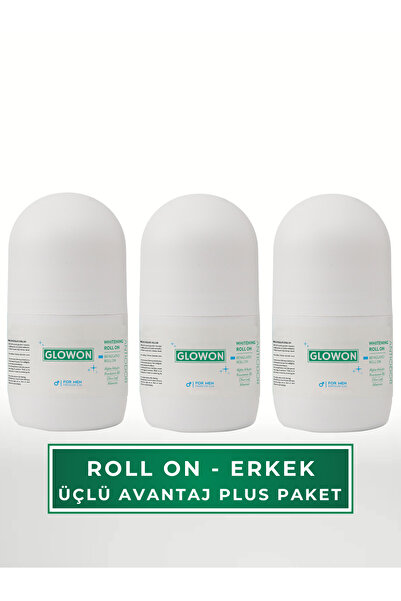 GLOWON Erkek Roll On Deodorant Gün Boyu Etkili 3’lü Avantajlı Set