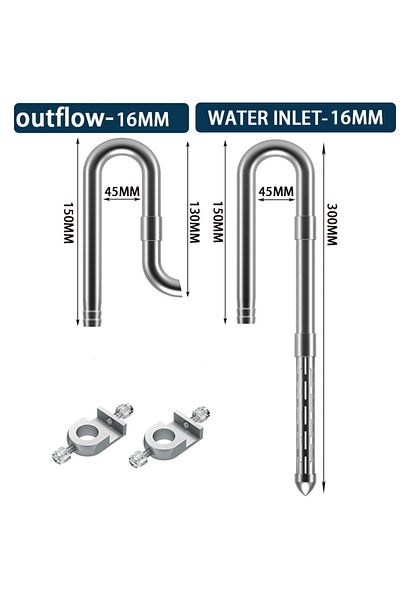 Choice G-16x16mm Fish Tank Inlet And Outlet Filter Stainless Steel Tube Extendable Component Anti Fish And
