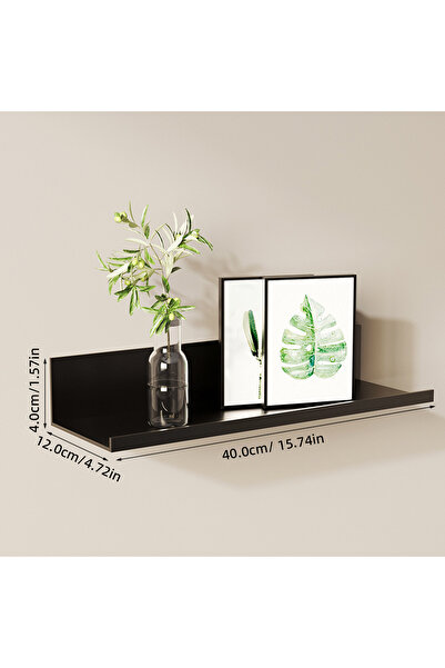 Choice Black 40cm Aluminum Alloy Living Room Floating Shelves No Drilling Bed...