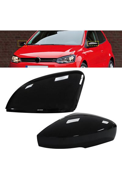 Choice For VW Polo 6R 2009-2018 UP 2016 Onwards Gloss Black Wing Door Mirror Cover Caps