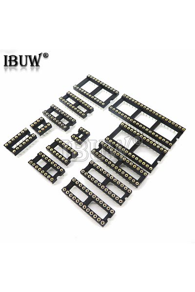 Choice 8pin 10pcs Round Hole Ic Socket Connector Dip 6 8 14 16 18 20 24 28 40 Pin Sockets Dip6 Dip8 Dip14 D