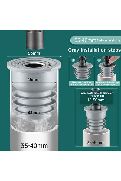 Choice S Sewer Anti-odor Floor Drain Pipe Seal Washing Machine Silicone Sealing Ring 2.09"/2.52"/3.43" Was.