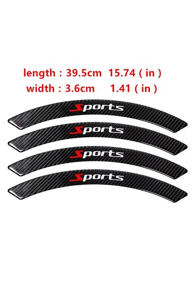 Choice Set Of 4 Pieces Wheel Eyebrow Anti-collision Strips Decorative Sticker General Modified Carbon Fiber