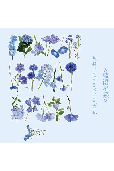 Choice D 40 Pcs Kawaii Creative Flower Plant Stickers Hand Tent Diy Stick Labels Scrapbooking Material Jun.