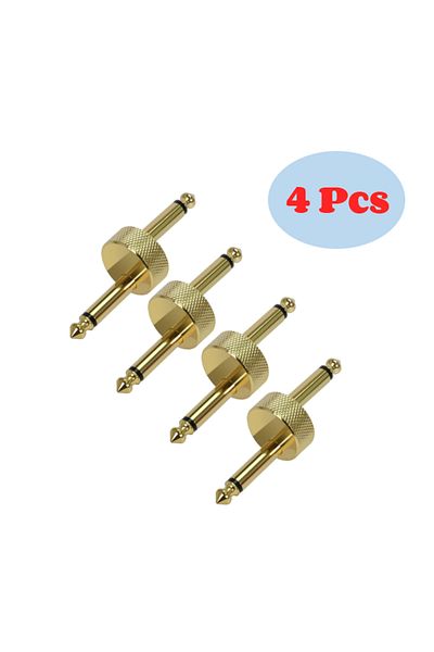 Choice 4pcs Z Rowin 4pcs/pack 6.35mm 1/4" Guitar Effect Pedal Connector Couplers Plug Male To Male Adaptor