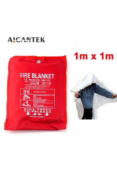 Choice 1m X 1m Fiberglass Fire Blanket Fire Flame Retardant Emergency Survival Fire Shelter Safety Cover...