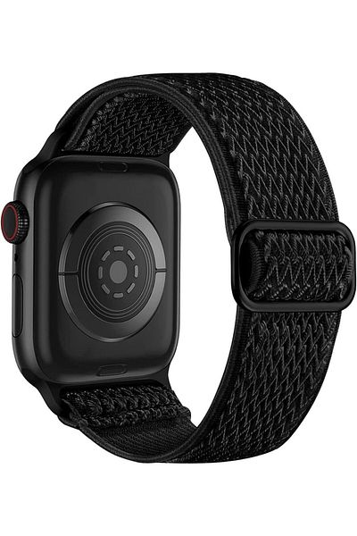 Choice 38mm 40mm 41mm Black Compatible With Apple Watch Bands Stretchy Soft Nylon Strap For Apple Watch Ult