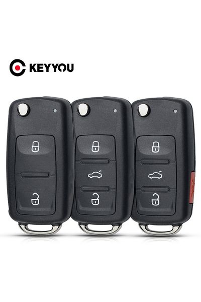 KEYYOU 10pcs 2/3/4 Buttons Remote Key Shell For Skoda Octavia VW Volkswagen Golf Mk6 Tiguan Polo ...